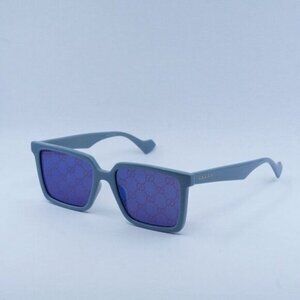 Gucci GG1540S 003 Sunglasses Light Blue Square Frame, Blue Lenses